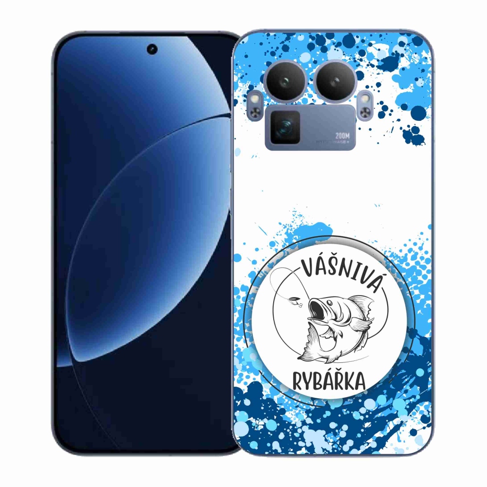 Gél borítás mmCase a Realme GT 8 Pro készülékhez - szenvedélyes halásznő fehér háttérrel