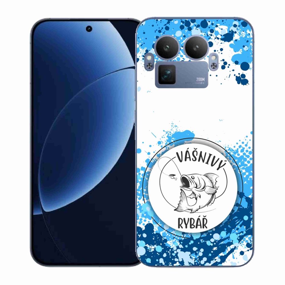 Gél borítás mmCase a Realme GT 8 Pro-n - szenvedélyes halász fehér háttérrel