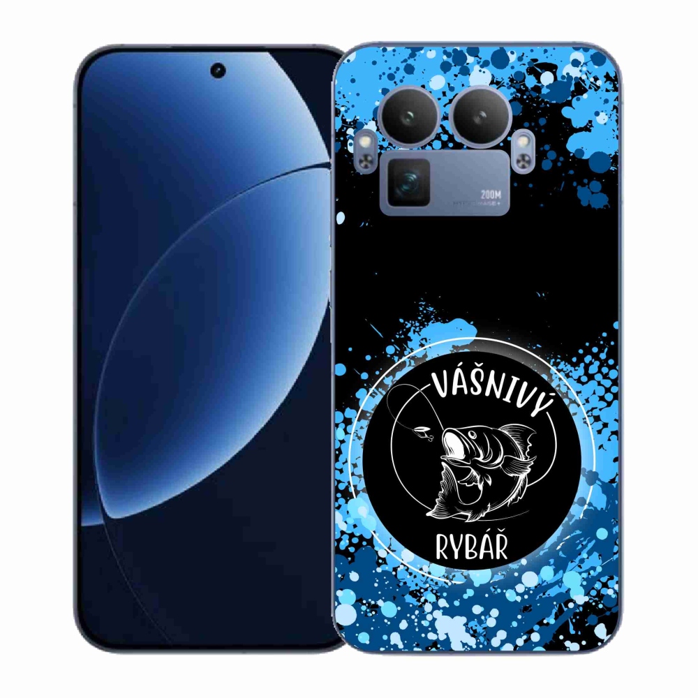 Gél borítás mmCase a Realme GT 8 Pro-n - szenvedélyes halász fekete háttérrel