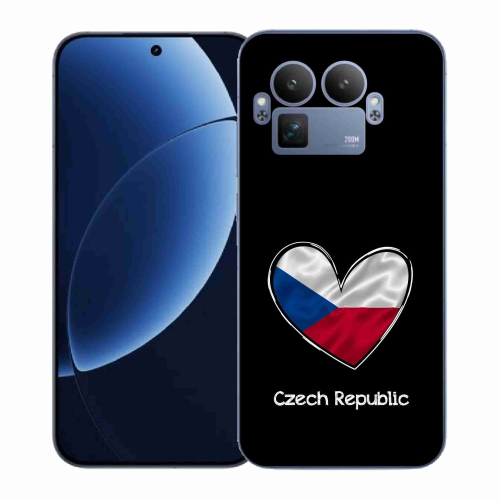 Gél borítás mmCase a Realme GT 8 Pro-n - zászlós szív fekete háttérrel