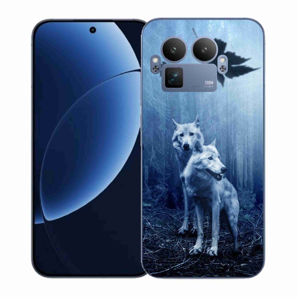Gél borítás mmCase a Realme GT 8 Pro számára - farkasok az erdőben
