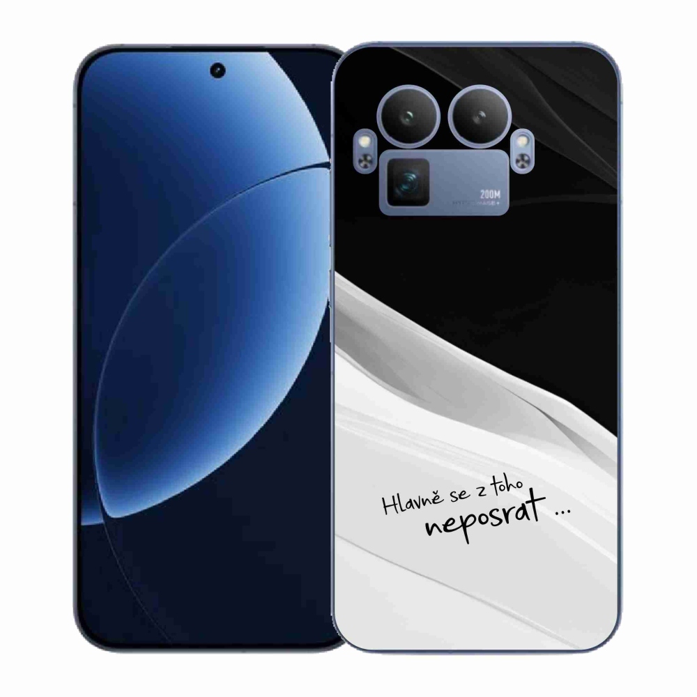 Gél borító mmCase a Realme GT 8 Pro-hoz - vicces szöveg 13 fehér és fekete háttérrel