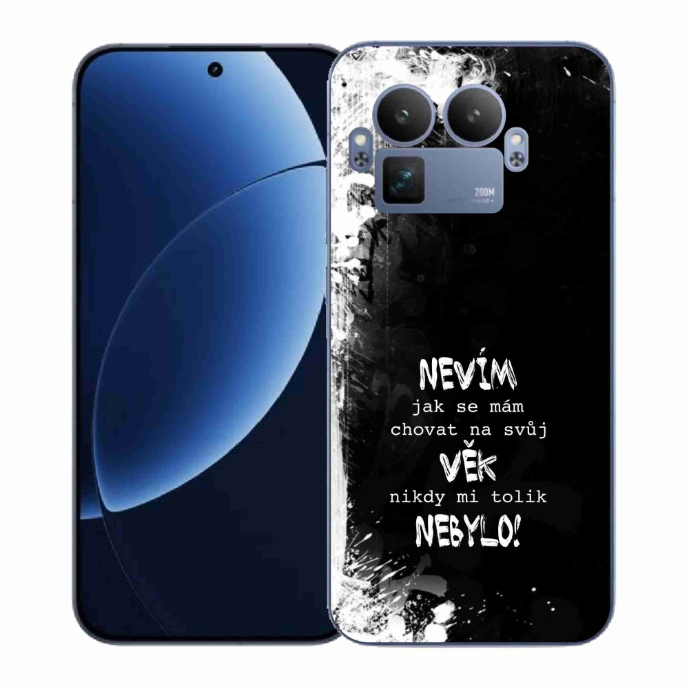 Gél borítás mmCase a Realme GT 8 Pro készülékhez - vicces szöveg 14 fekete háttér