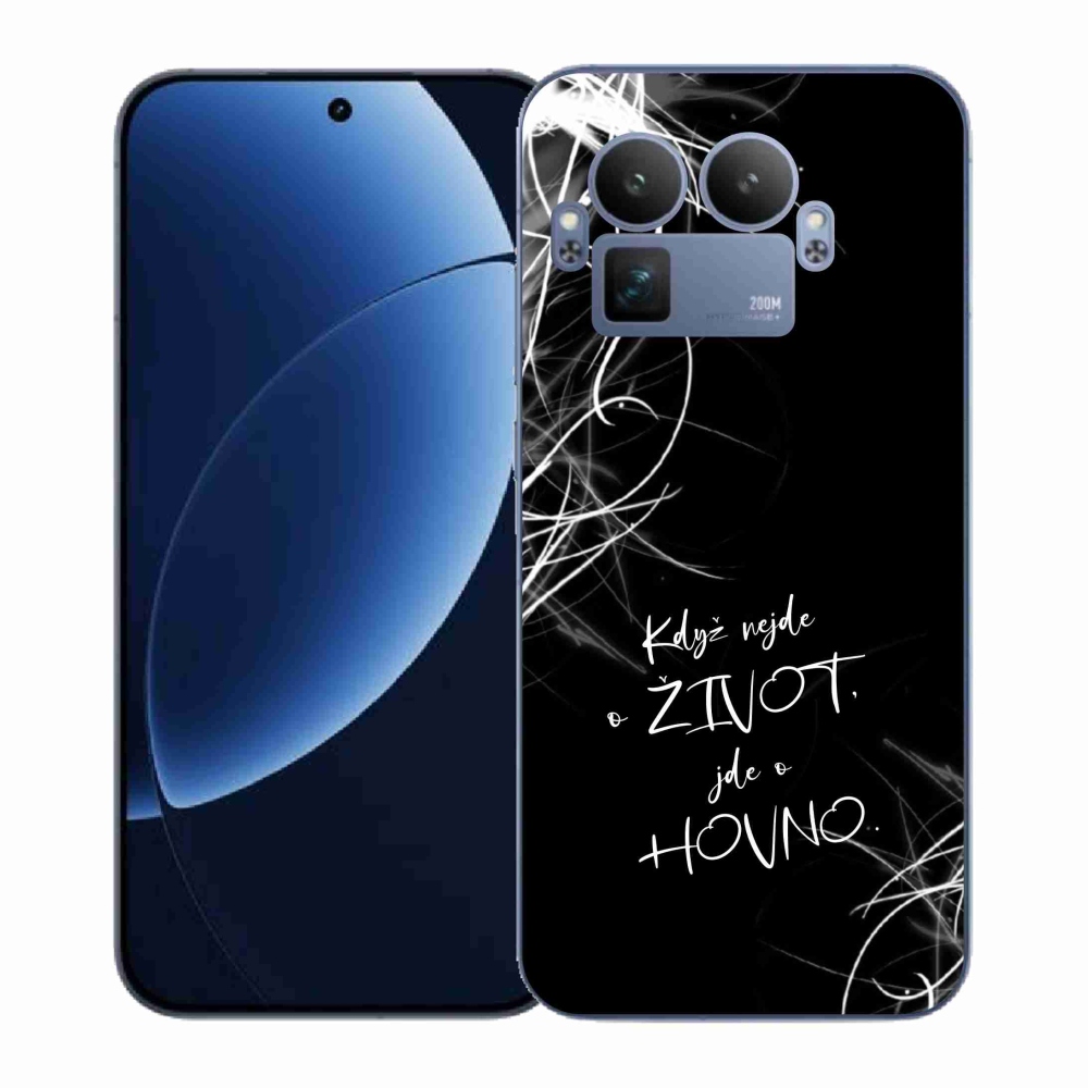 Gél borító mmCase a Realme GT 8 Pro készülékhez - vicces szöveg 16 fekete háttér