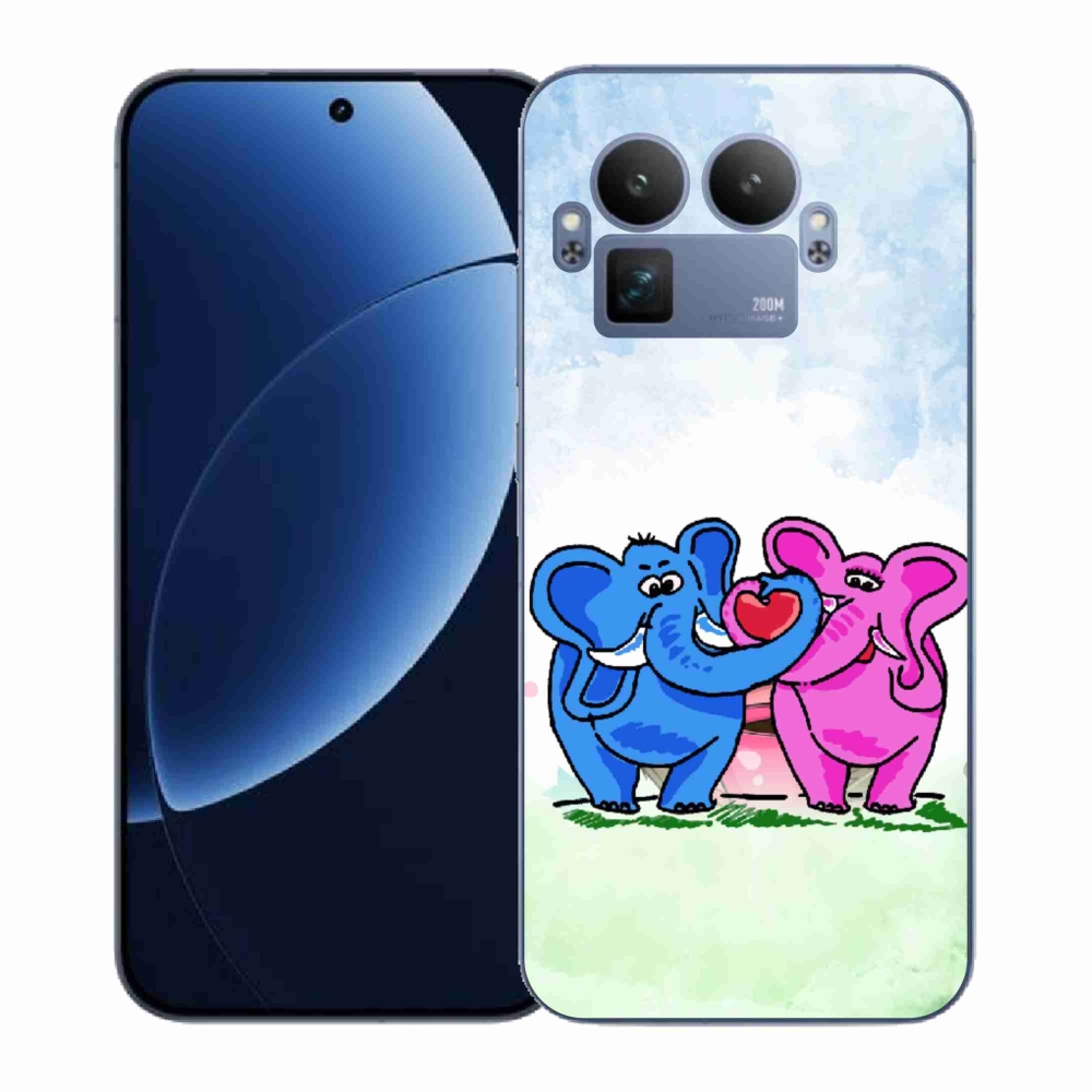 Gél borítás mmCase a Realme GT 8 Pro-hoz - szerelmes elefántok