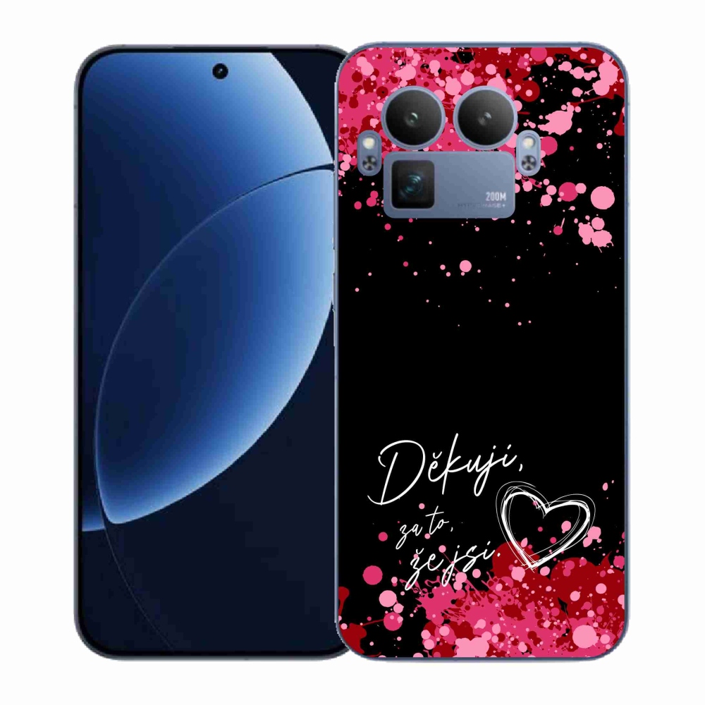 Gél borítás mmCase a Realme GT 8 Pro készülékre - szerelmes szöveg 2 fekete háttér