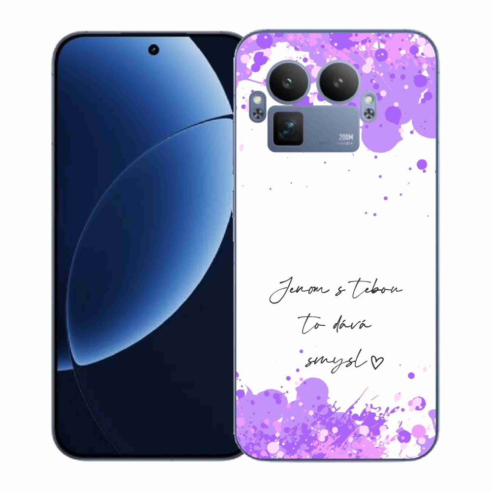 Gél borítás mmCase a Realme GT 8 Pro-n - szerelmes szöveg fehér háttérrel