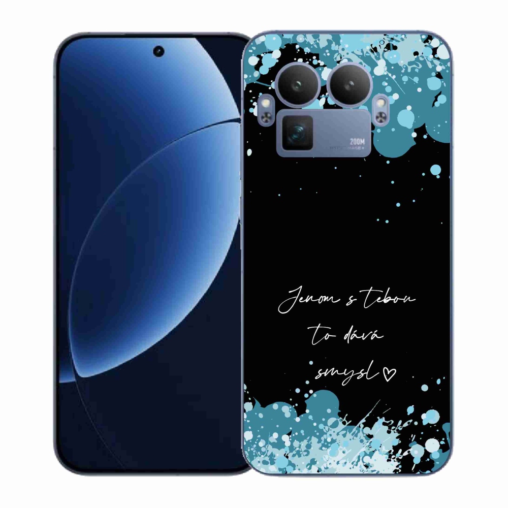 Gél borítás mmCase a Realme GT 8 Pro-n - szerelmes szöveg fekete háttérrel