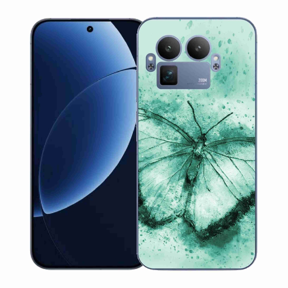 Gél borítás mmCase a Realme GT 8 Pro készülékhez - zöld pillangó