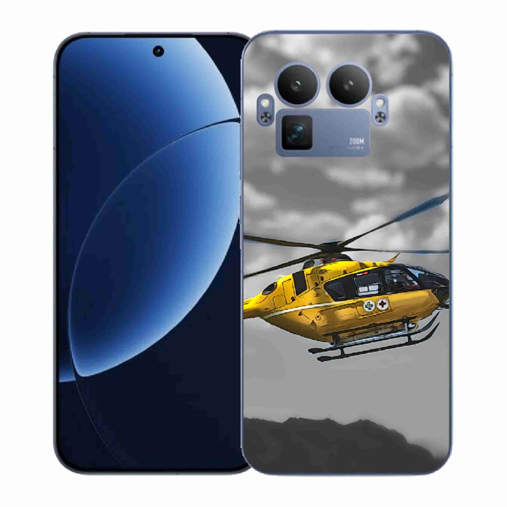 Zselés borítás mmCase a Realme GT 8 Pro készülékhez - sárga helikopter