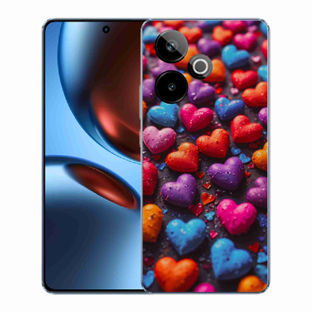 mmCase gél tok a Realme GT7 5G/GT 7T 5G készülékekhez – színes szívek