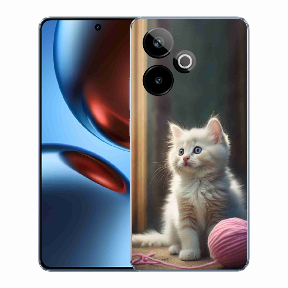 mmCase gél tok a Realme GT7 5G/GT 7T 5G készülékhez – fehér cica 2