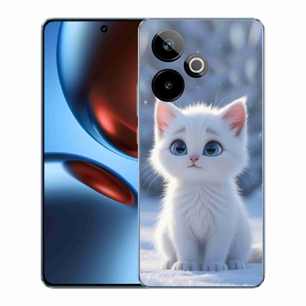 mmCase gél tok a Realme GT7 5G/GT 7T 5G készülékhez – fehér cica 3
