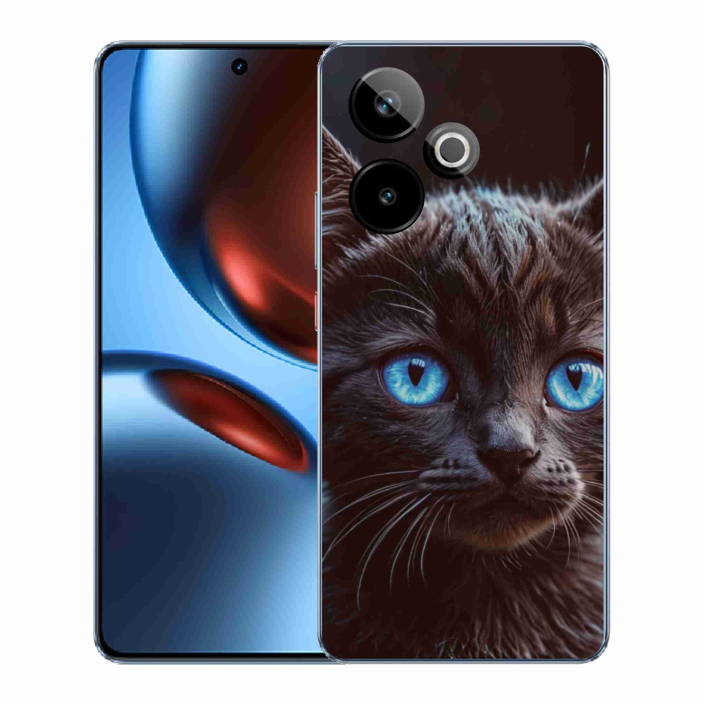 mmCase gél tok a Realme GT7 5G/GT 7T 5G készülékhez – fekete cica 2