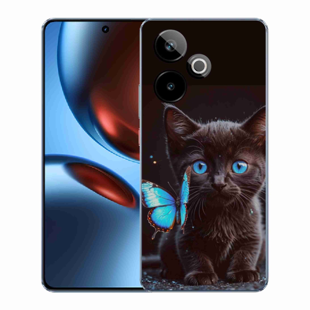 mmCase gél tok a Realme GT7 5G/GT 7T 5G készülékhez – fekete cica 3
