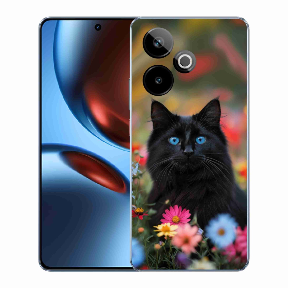 mmCase gél tok a Realme GT7 5G/GT 7T 5G készülékhez – fekete cica 4