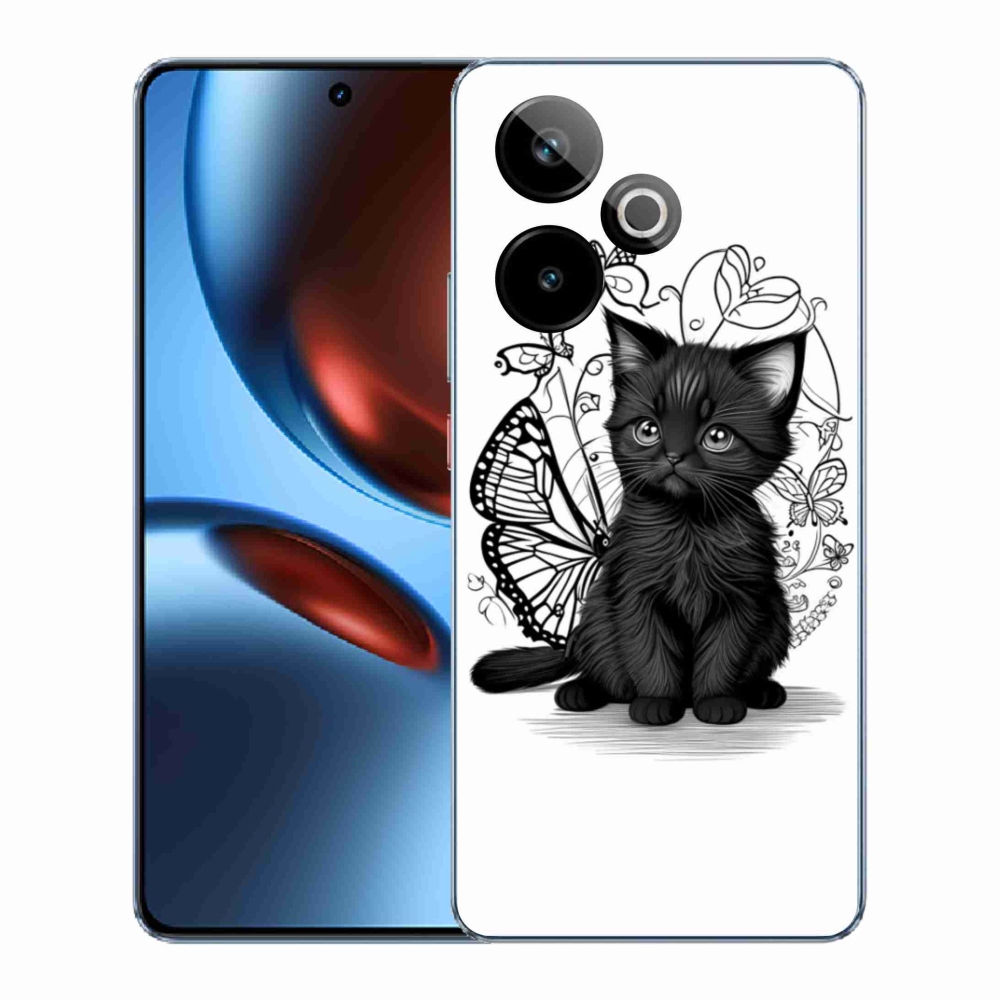 mmCase gél tok a Realme GT7 5G/GT 7T 5G készülékhez – fekete cica