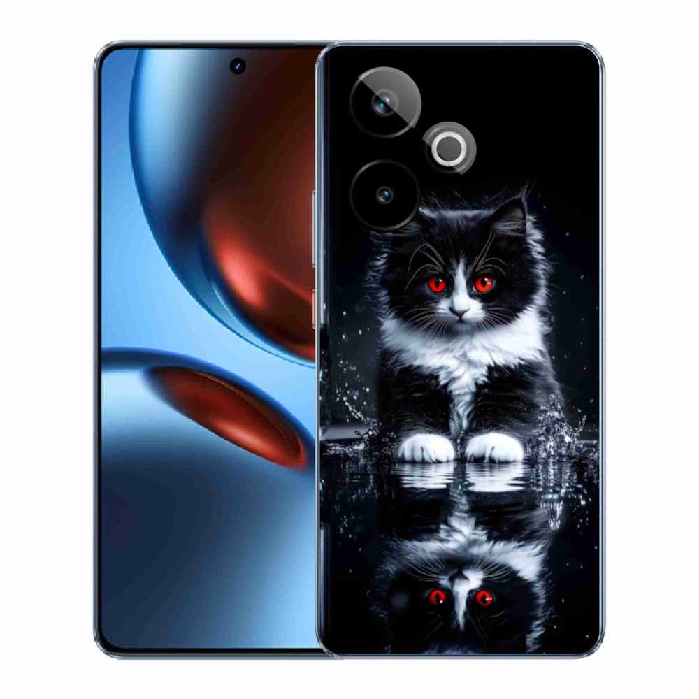 mmCase gél tok a Realme GT7 5G/GT 7T 5G készülékhez – fekete-fehér cica