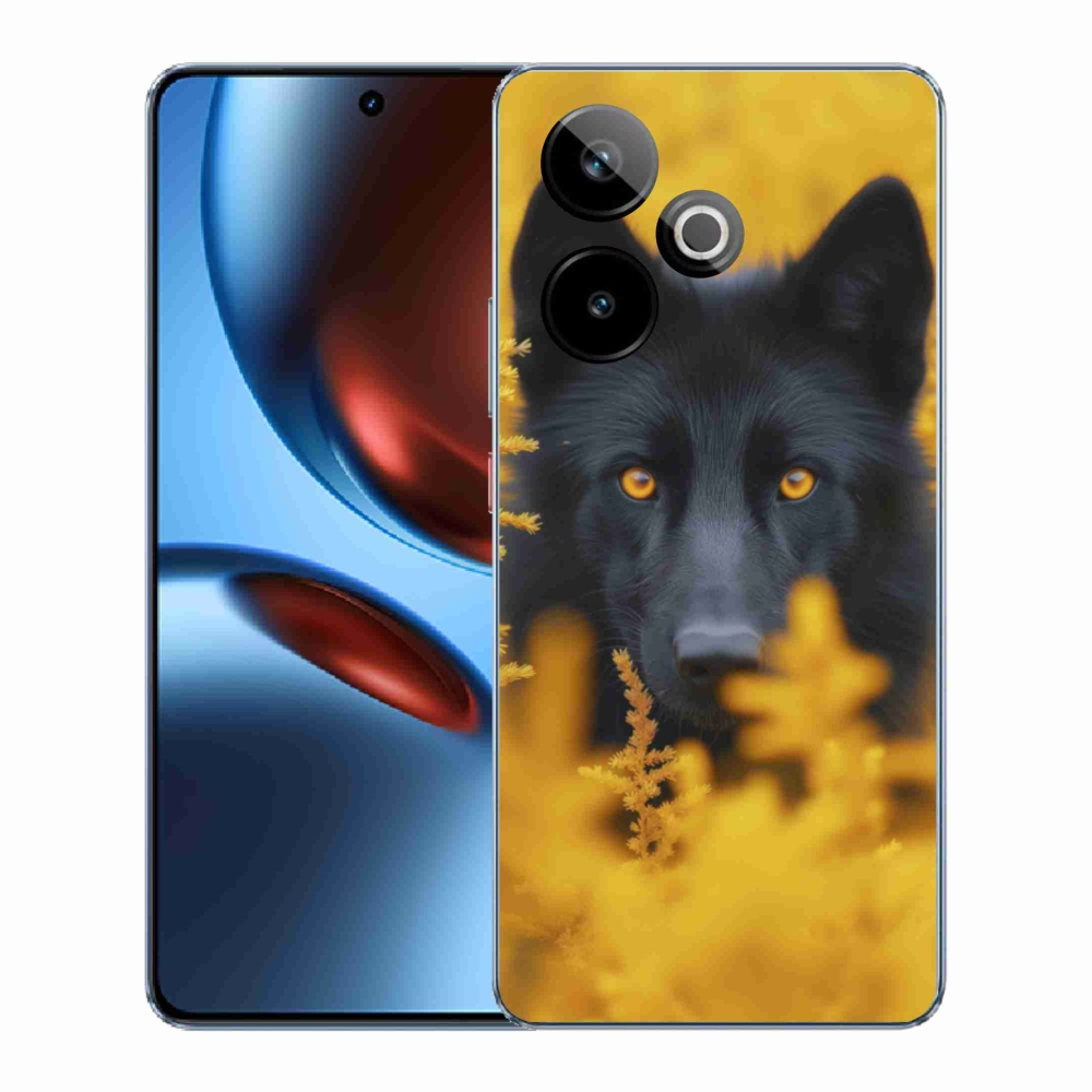 mmCase gél tok a Realme GT7 5G/GT 7T 5G készülékhez – fekete farkas 2