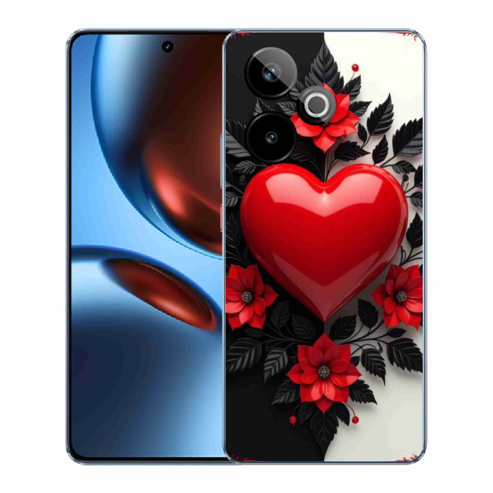 mmCase gél tok a Realme GT7 5G/GT 7T 5G készülékhez – piros szív