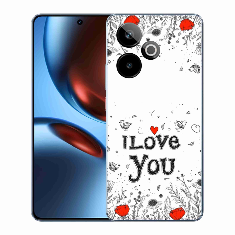 mmCase gél tok a Realme GT7 5G/GT 7T 5G-hez – „I love you” fehér háttérrel