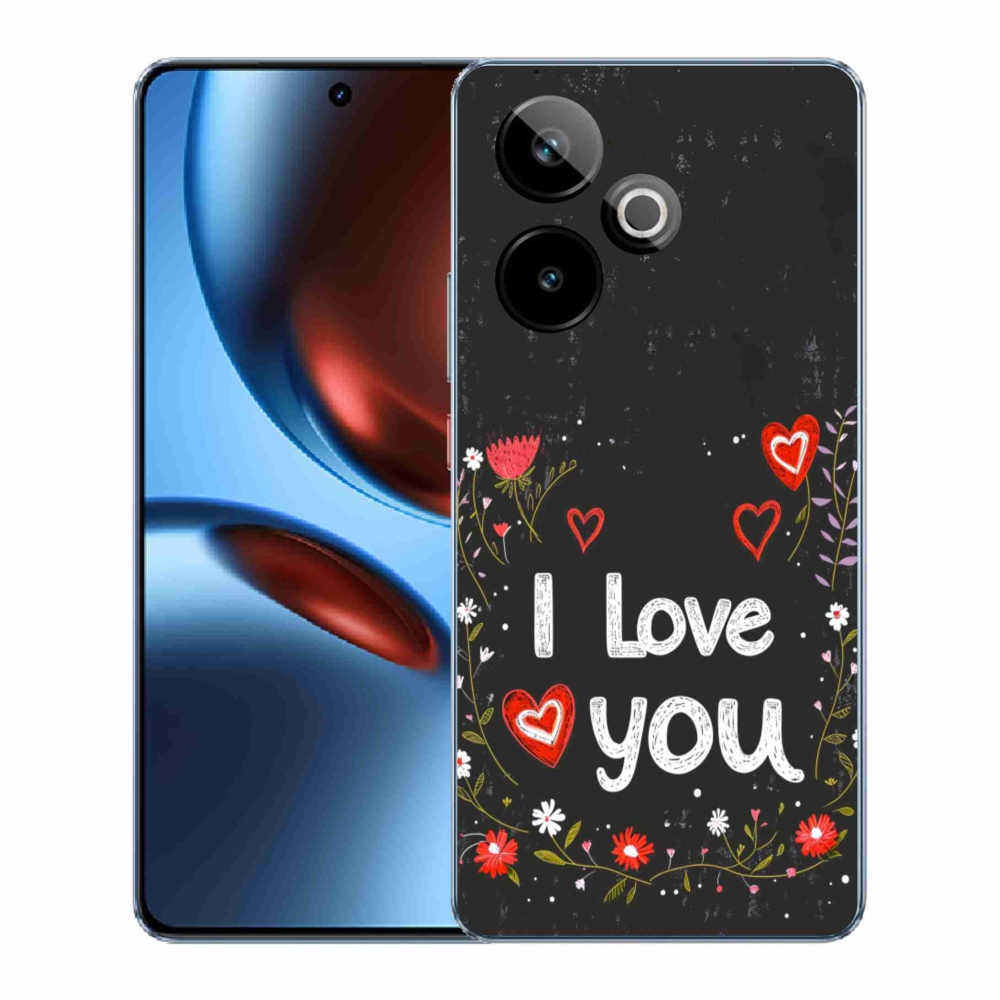 mmCase gél tok a Realme GT7 5G/GT 7T 5G-hez – „I love you” fekete háttérrel