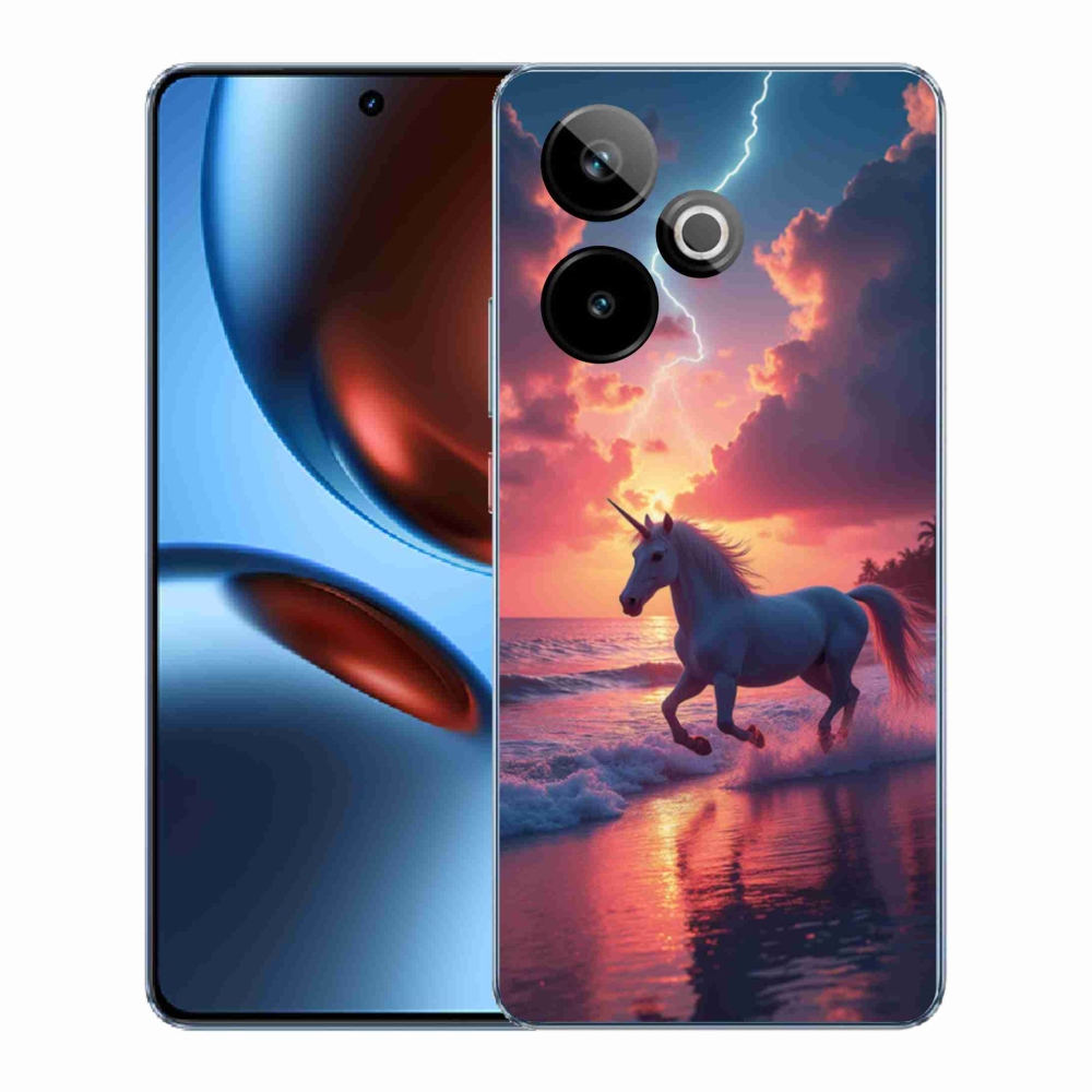 mmCase gél tok a Realme GT7 5G/GT 7T 5G-hez – egyszarvú a tengerparton