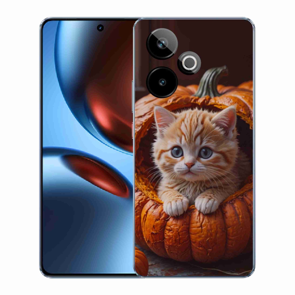 mmCase gél tok a Realme GT7 5G/GT 7T 5G készülékekhez – cica és sütőtök 2