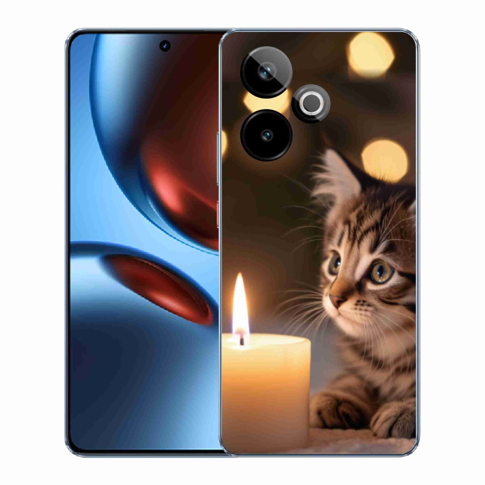 mmCase gél tok a Realme GT7 5G/GT 7T 5G-hez – cica és gyertya