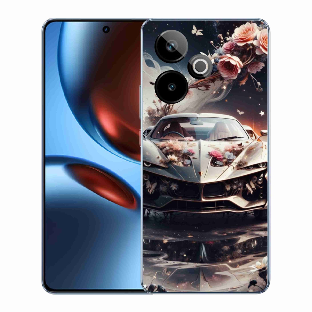mmCase gél tok a Realme GT7 5G/GT 7T 5G-hez – virágos sportautó