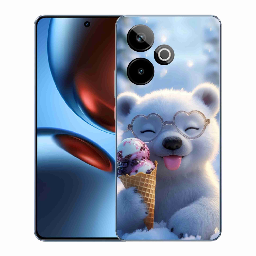 mmCase gél tok a Realme GT7 5G/GT 7T 5G-hez – jégkrémet evő mackó
