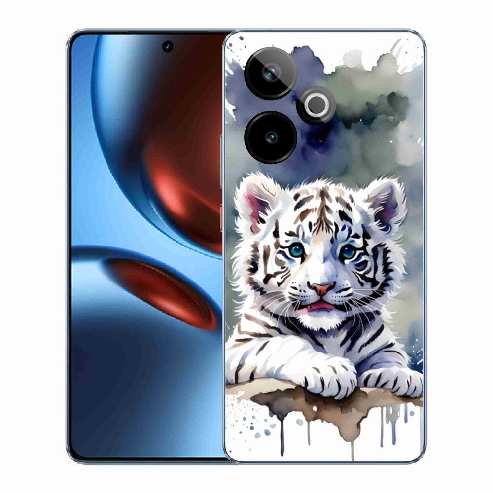 mmCase gél tok a Realme GT7 5G/GT 7T 5G készülékhez – fehér tigris kölyök