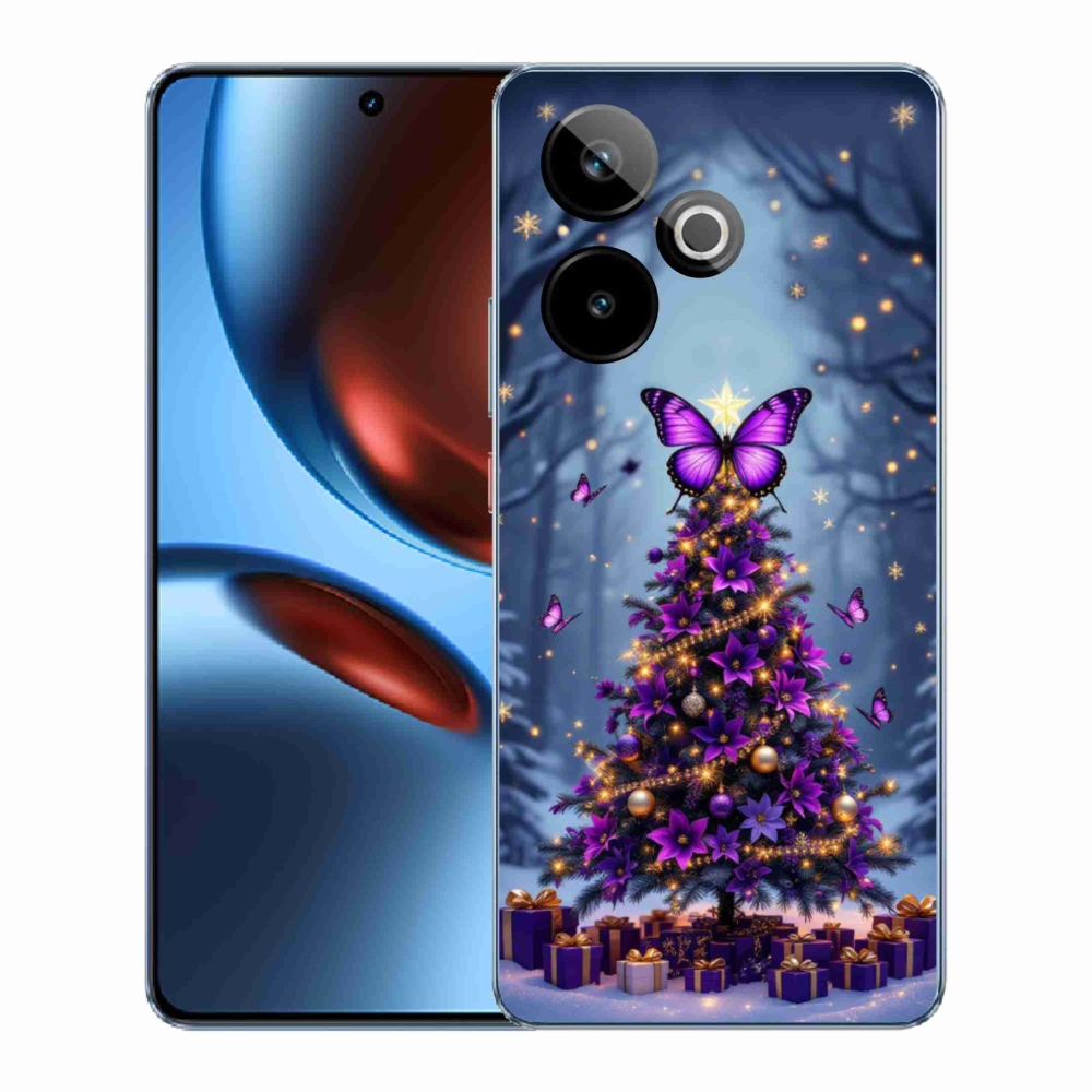 mmCase gél tok a Realme GT7 5G/GT 7T 5G készülékhez – pillangós karácsonyfa