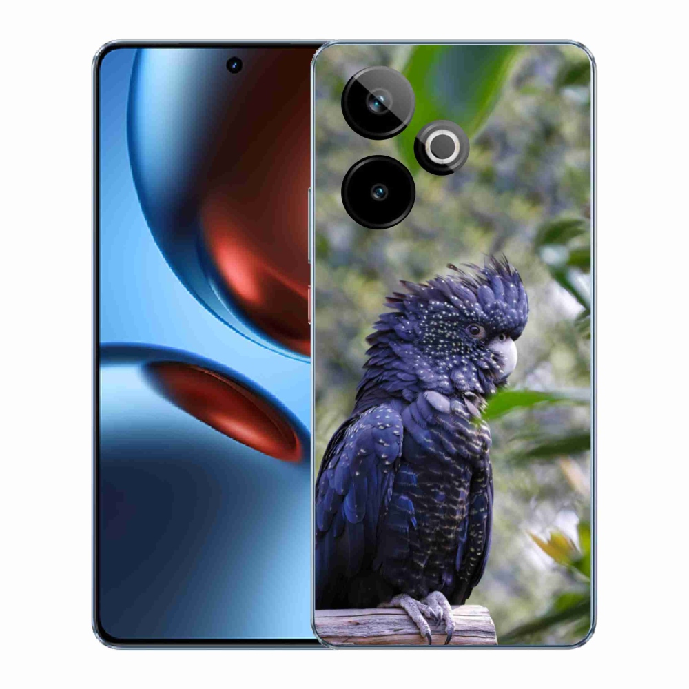 mmCase gél tok a Realme GT7 5G/GT 7T 5G készülékhez – fekete kakadu papagáj