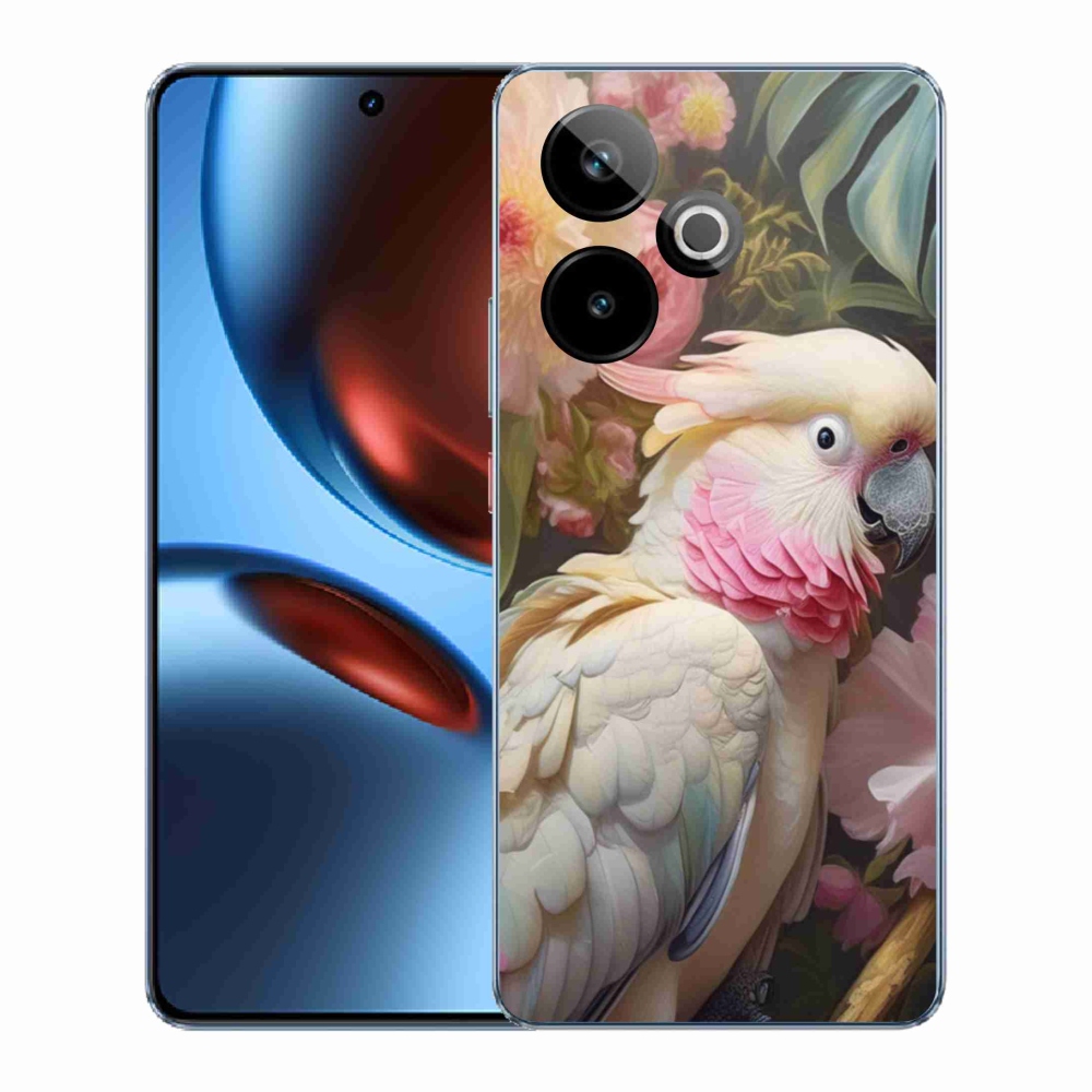 mmCase gél tok a Realme GT7 5G/GT 7T 5G készülékhez – rózsaszín kakadu papagáj 2