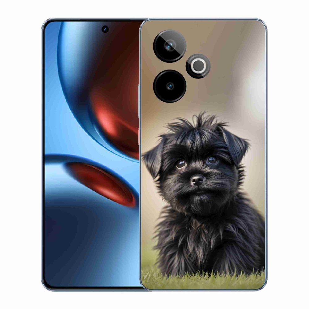 mmCase gél tok a Realme GT7 5G/GT 7T 5G-hez – aranyos fekete kutyus