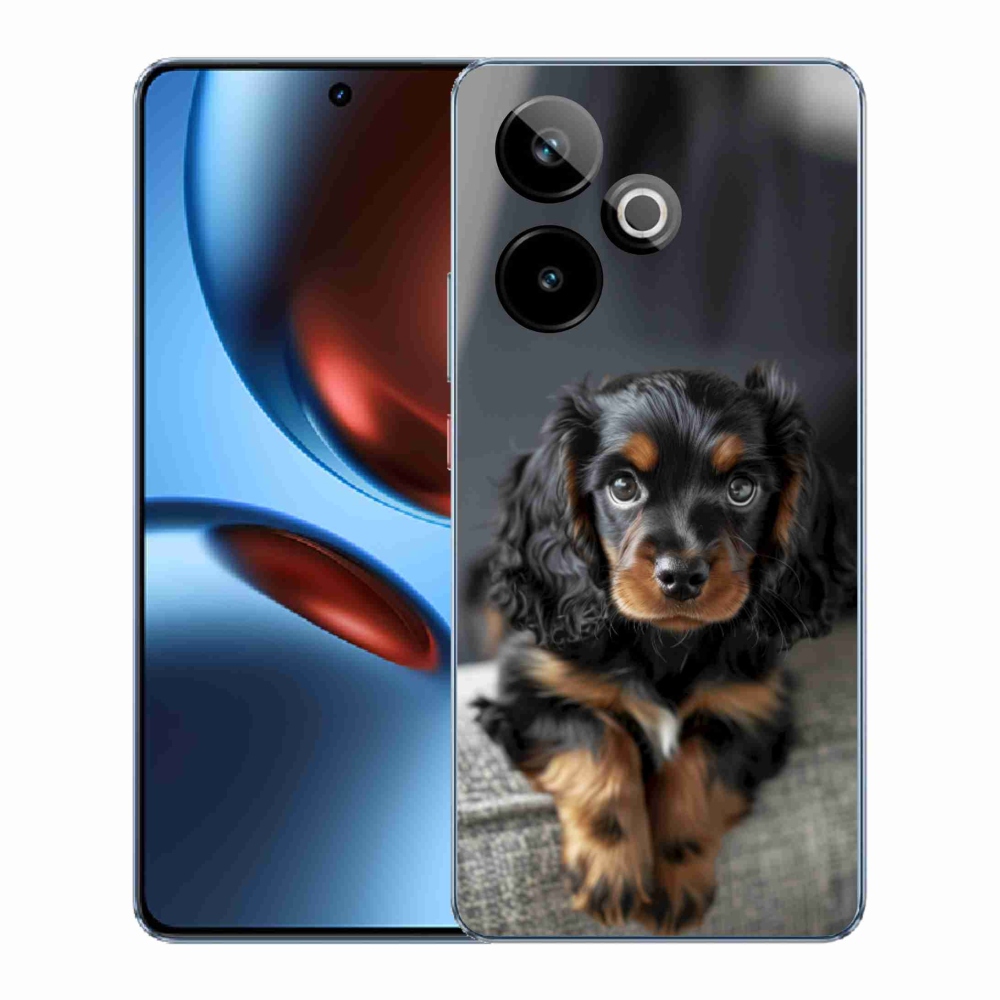 mmCase gél tok a Realme GT7 5G/GT 7T 5G készülékhez – aranyos, hosszúszőrű tacskó