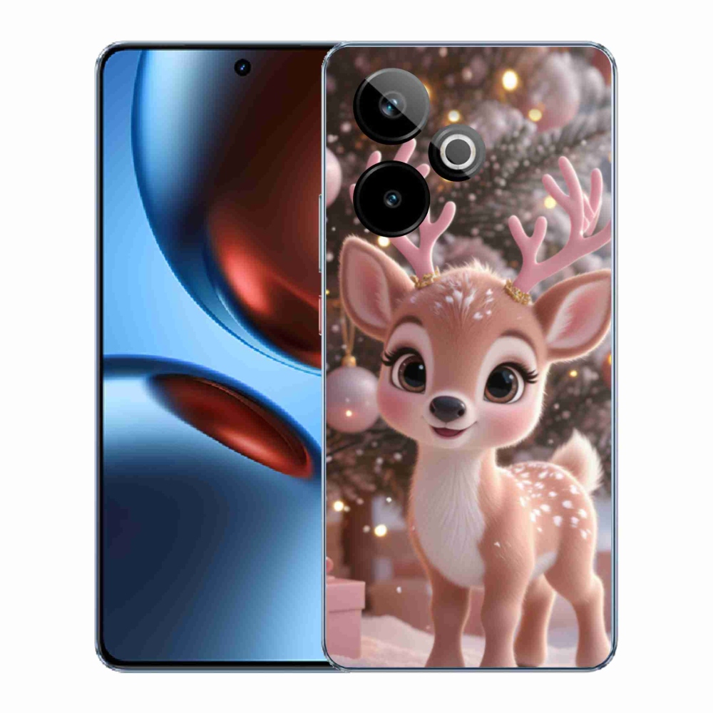 mmCase gél tok a Realme GT7 5G/GT 7T 5G-hez – aranyos rénszarvas