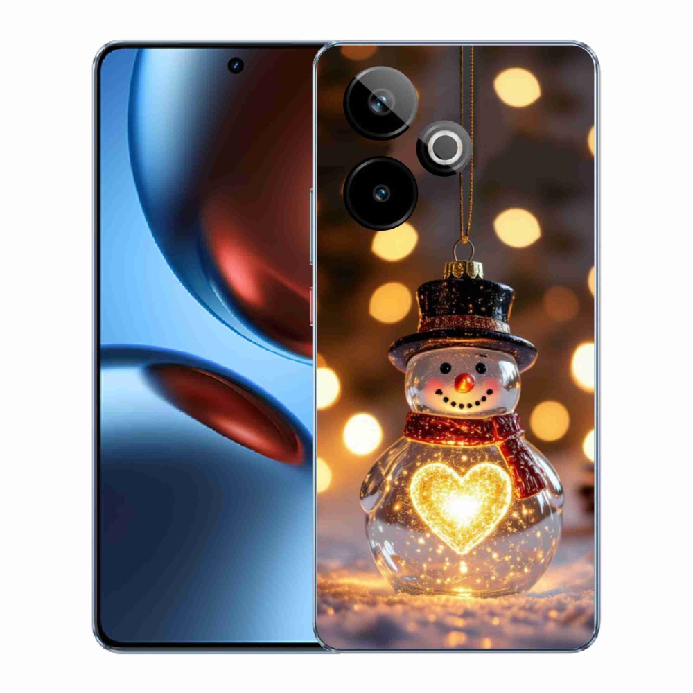 mmCase gél tok a Realme GT7 5G/GT 7T 5G készülékhez – világító karácsonyi hóember