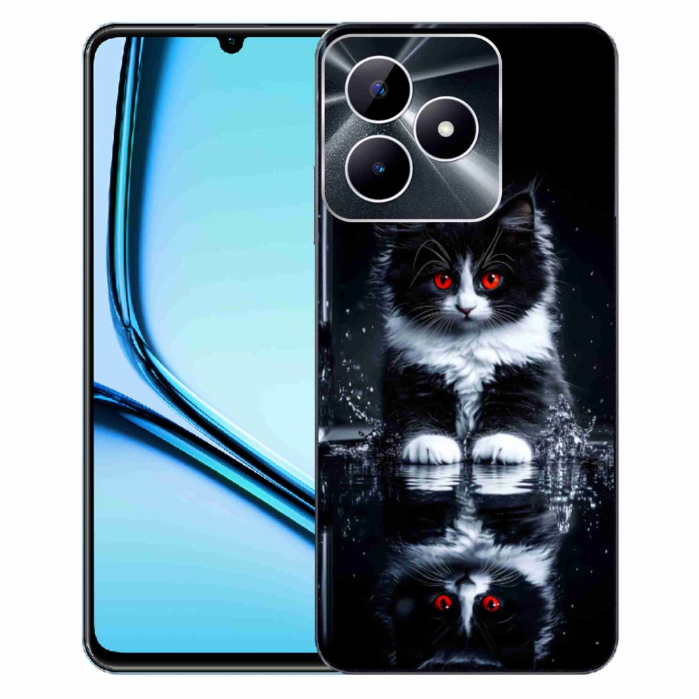 mmCase géltok a Realme Note 50-hez – fekete-fehér cica