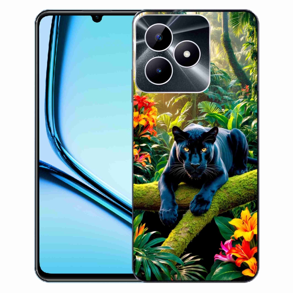 mmCase géltok a Realme Note 50-hez – fekete párduc a dzsungelben