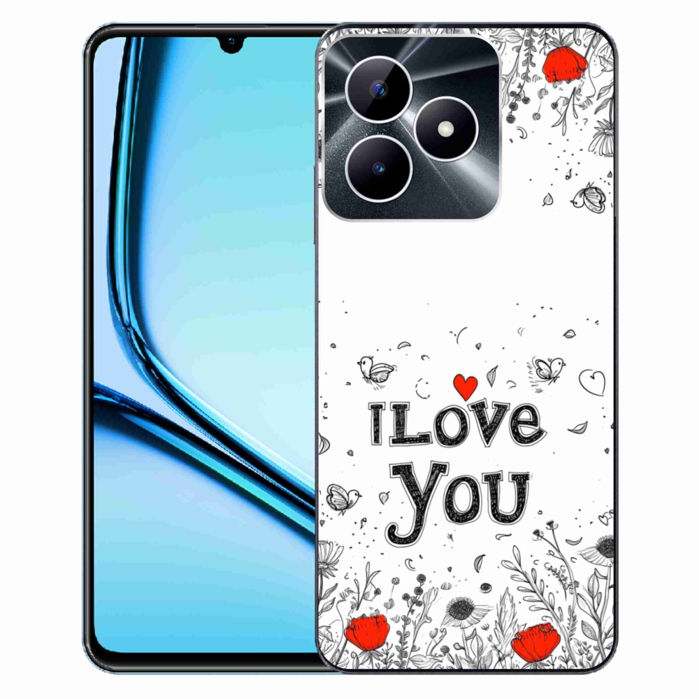 Gél borító mmCase a Realme Note 50 készülékhez - Szeretlek fehér háttérrel