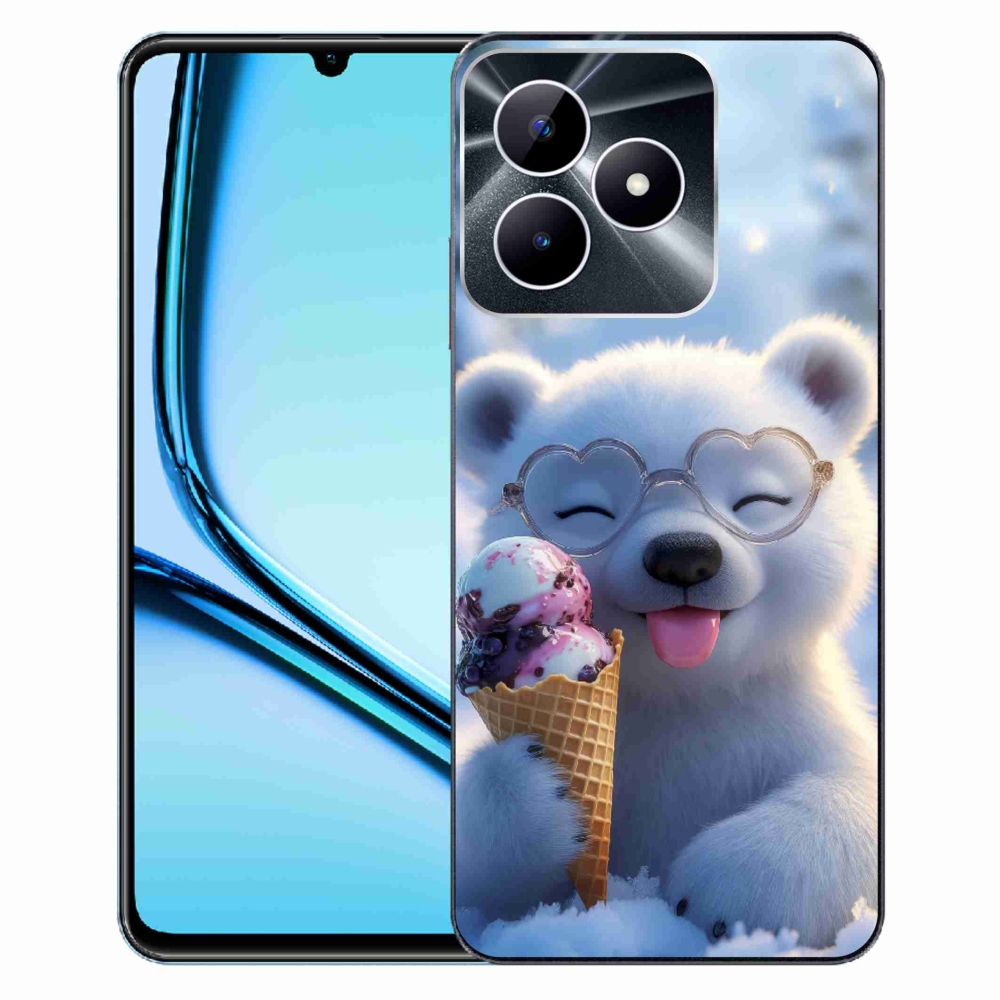 mmCase gél tok a Realme Note 50-hez – jégkrémet evő mackó