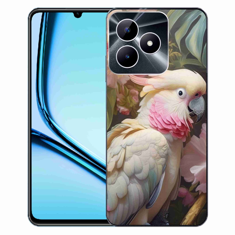 mmCase géltok a Realme Note 50-hez – rózsaszín kakadu papagáj 2