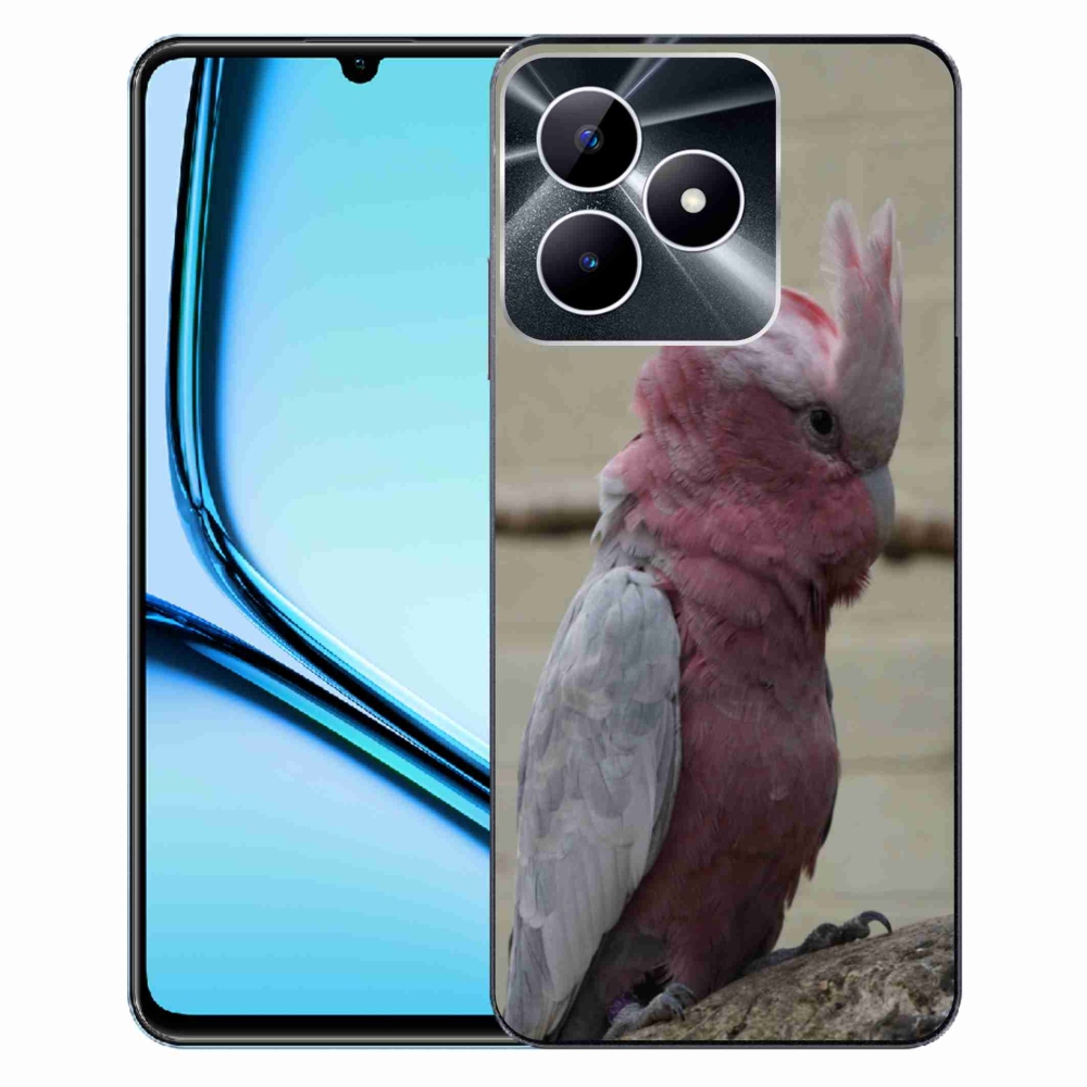 mmCase géltok a Realme Note 50-hez – rózsaszín kakadu papagáj