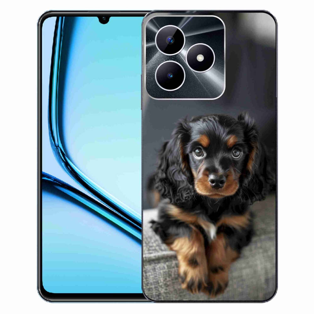mmCase gél tok a Realme Note 50-hez – aranyos, hosszúszőrű tacskó
