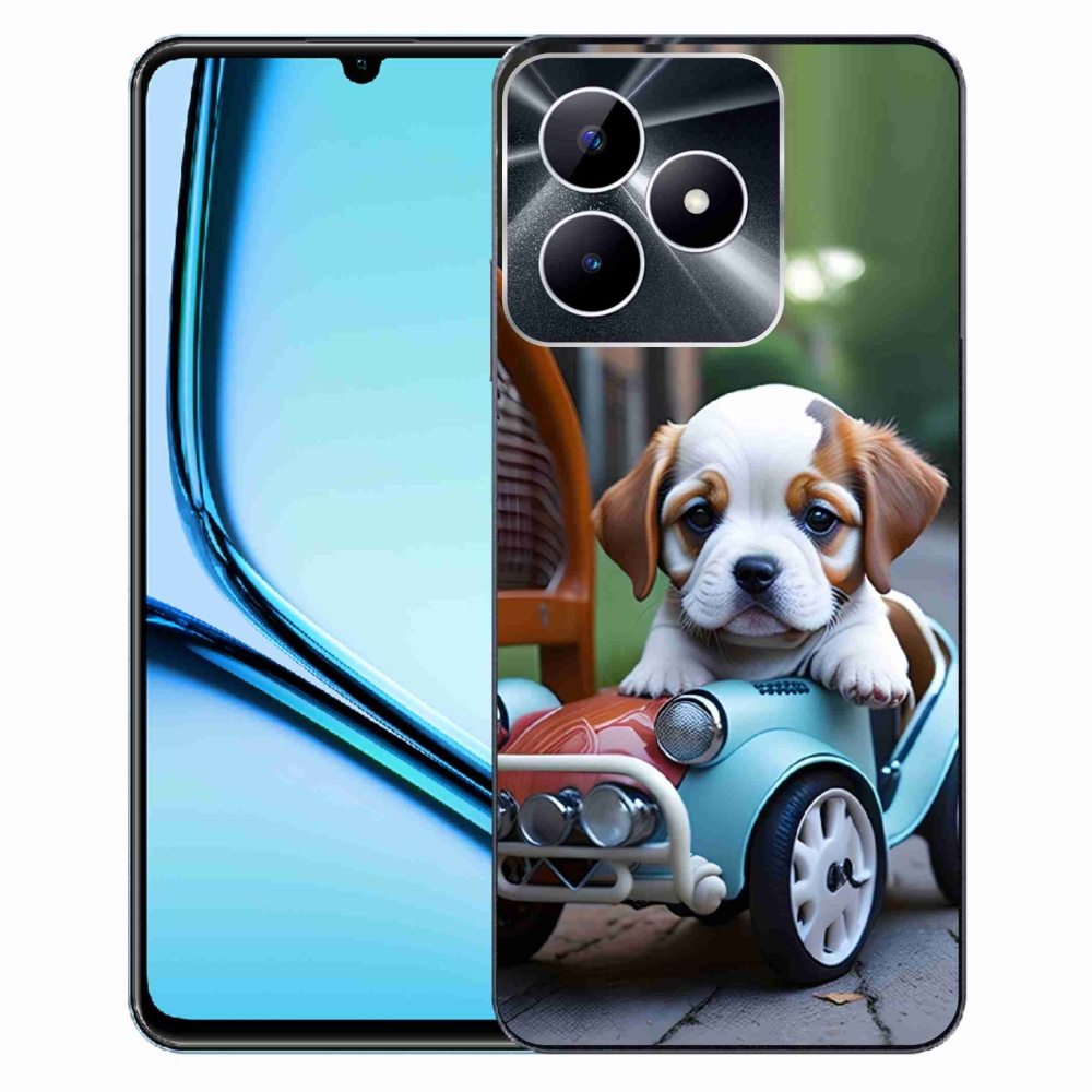 mmCase géltok a Realme Note 50-hez – kiskutya egy retro autóban