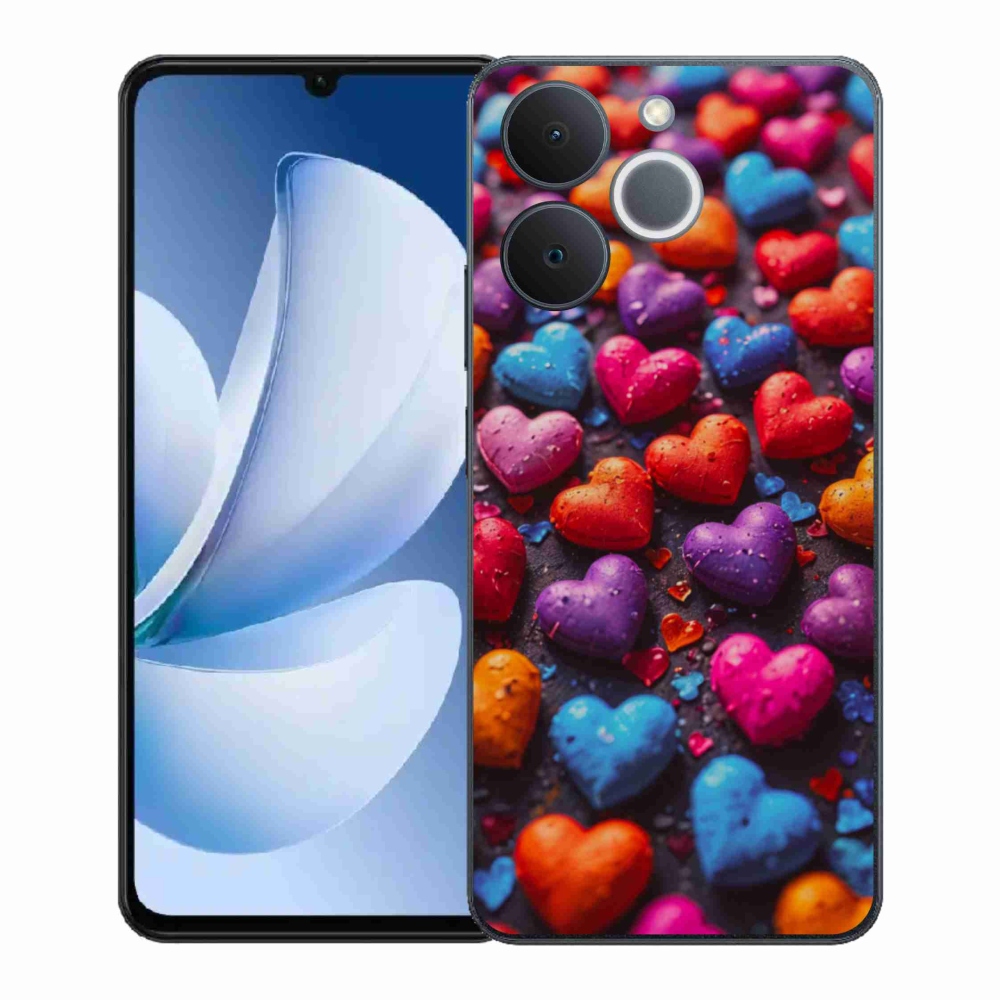 Zselés borítás mmCase a Realme Note 70T készülékhez - színes szív