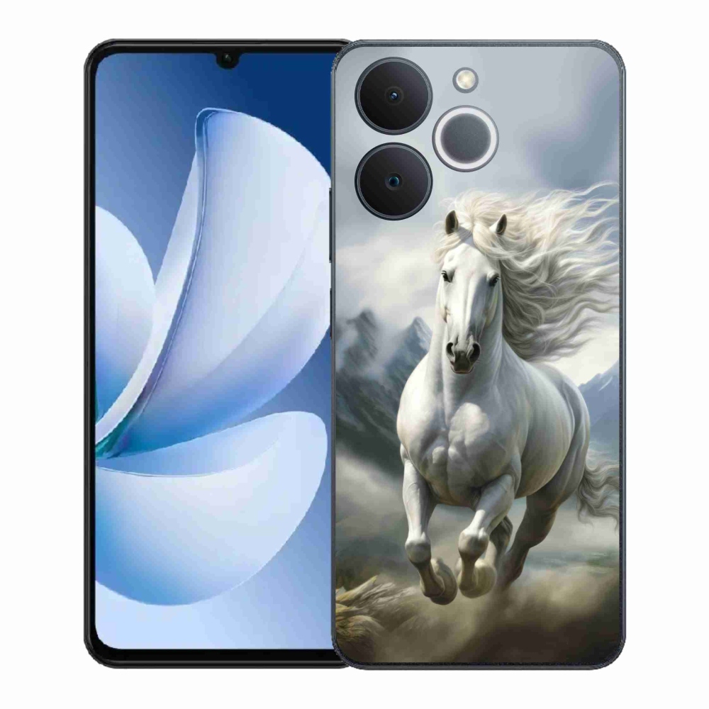 Zselés borítás mmCase a Realme Note 70T-hez - futó fehér ló 3