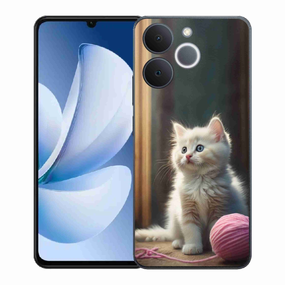 Zselés borítás mmCase a Realme Note 70T készülékhez - fehér cica 2